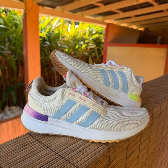 adidas Racer TR21‎ running shoe size 9 womens, Off White/Semi Turbo sneakers - Picture 1 of 8